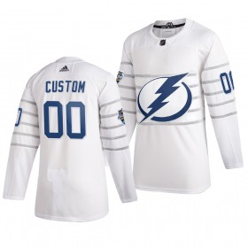 Män NHL Tampa Bay Lightning Tröjor med eget tryck Vit Adidas 2020 All-Star Authentic